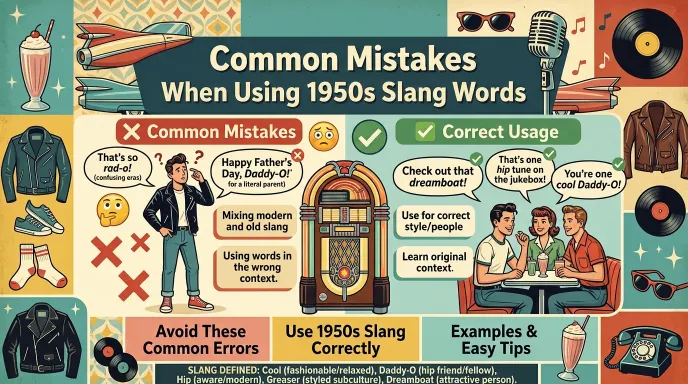 Common Mistakes When Using 1950s Slang Words