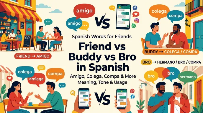 Friend vs Buddy vs Bro in Spanish