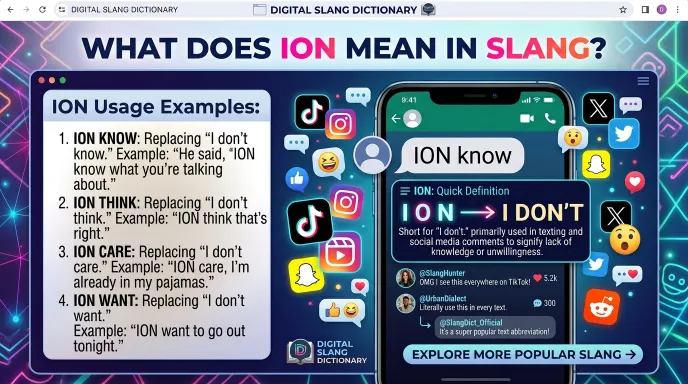 whats ion mean slang