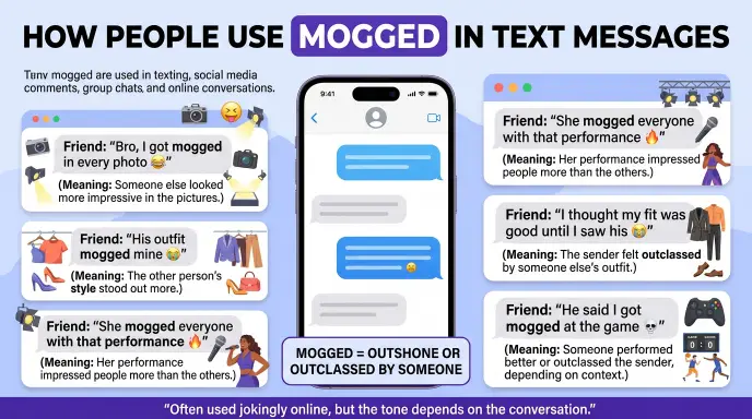 How People Use Mogged in Text Messages